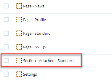 attached section data definition