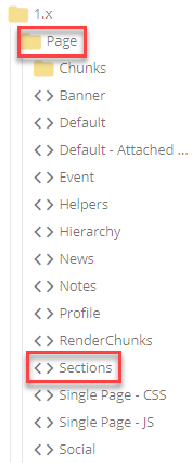 velocity section in folder tree