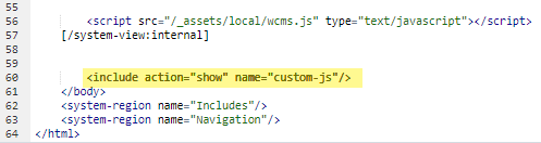 code for custom section at the bottom of template