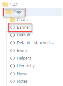 velocity page banner in folder tree