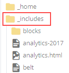 _includes folder in the folder tree