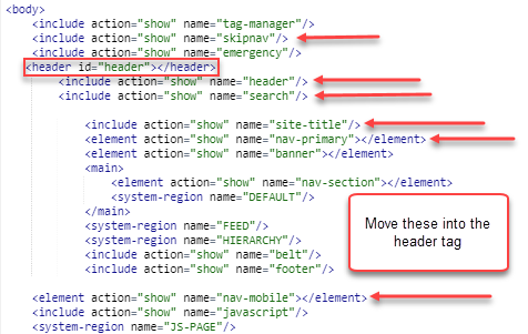 example of items to move into the header tag