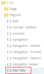 region site title in folder tree