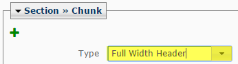 Select Full Width Header as the chunk type