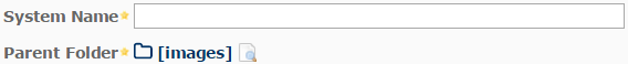 system name field for new file