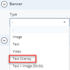 text overlay banner type selection
