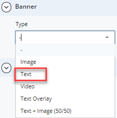 text banner type selection