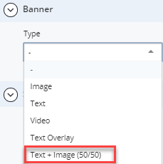 text + image banner type selection