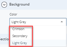 background color selection