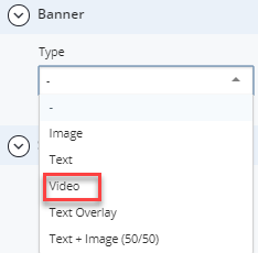 video banner type selection