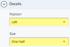 callout position and size fields