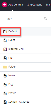 add content default