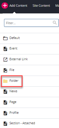 add content folder