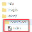 the new folder with index page