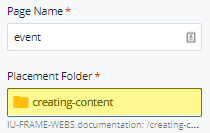 event placement folder field