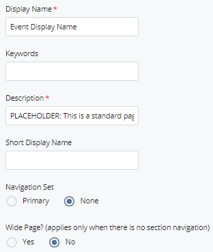 display name and description fields