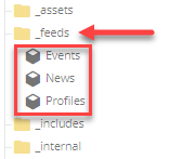 feed list in the folder tree