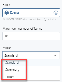 display mode selections