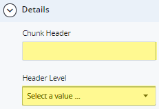 chunk header and header level