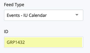event feed IU ID