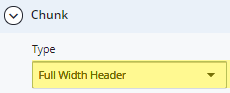 full width header chunk type selection