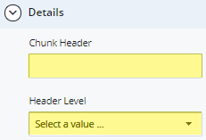 chunk header and header level