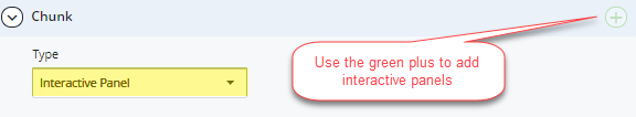 green plus sign to add more interactive panels