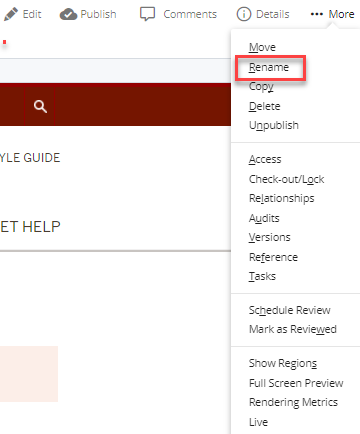 rename option in toolbar