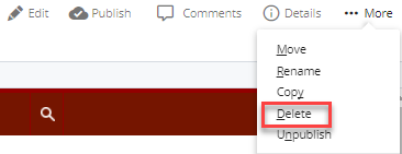 delete option in toolbar