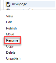 rename option in folder tree