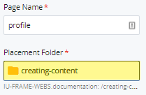 new profile placement folder field