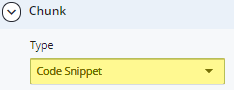 code snippet chunk type selection