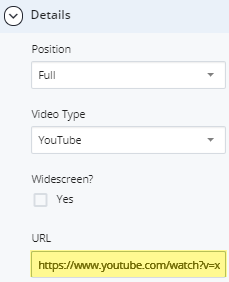 URL for video type